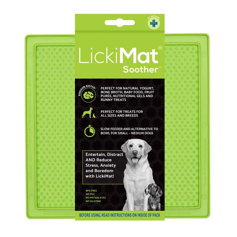LickiMat Soother Green Rubber Slow Feeder For Dogs