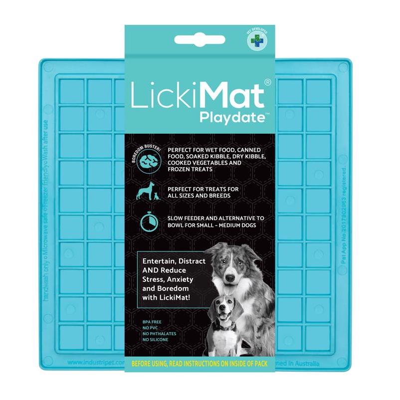 Turquoise Rubber Slow-Feed Dog Bowl – LickiMat Playdate
