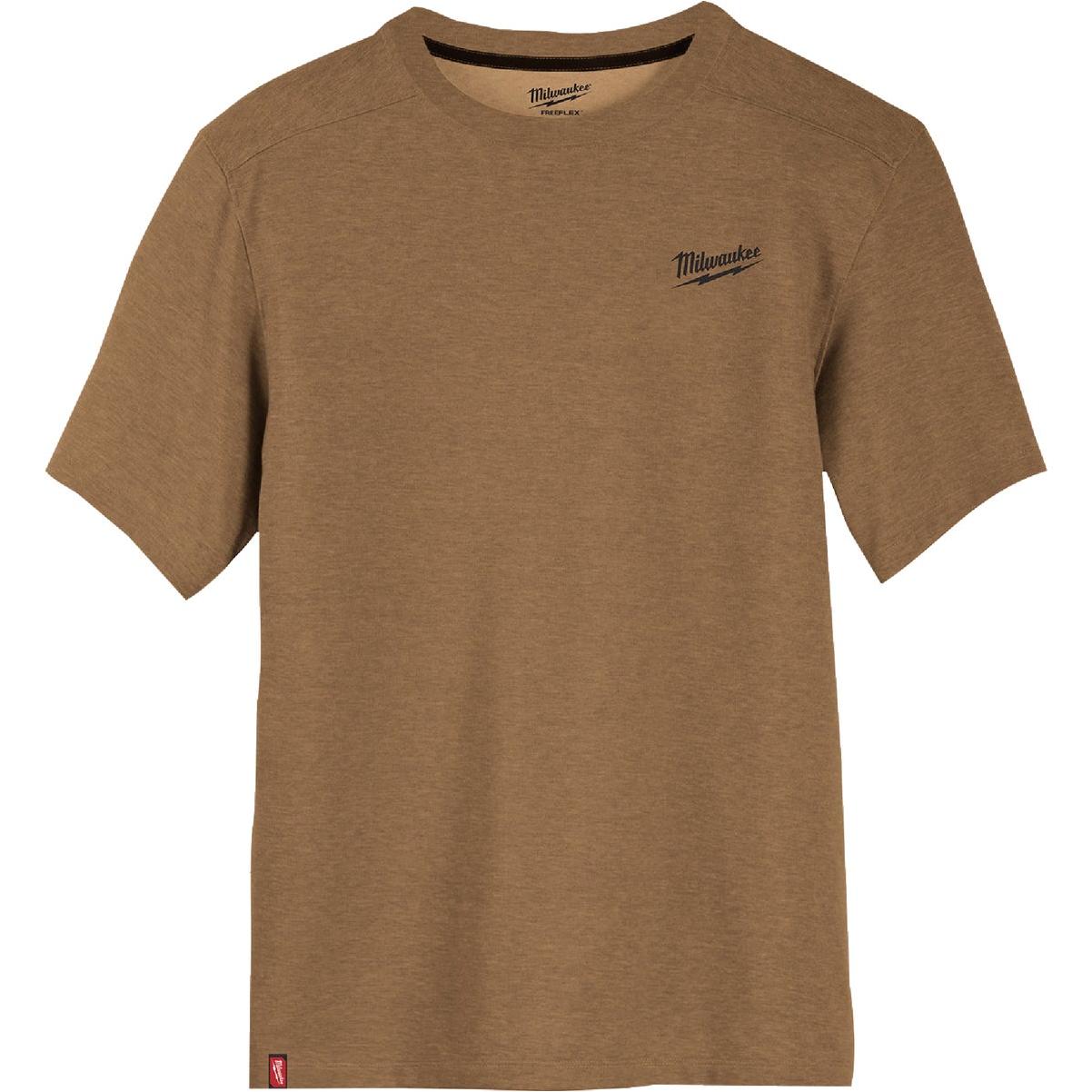 Milwaukee FREEFLEX Men's XL Brown Short Sleeve Hybrid Work T-Shirt