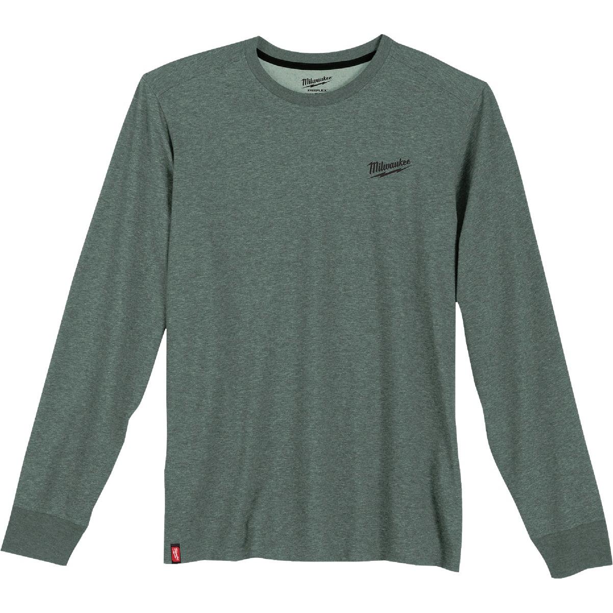 Milwaukee FREEFLEX Men's 2XL Green Long Sleeve Hybrid Work T-Shirt