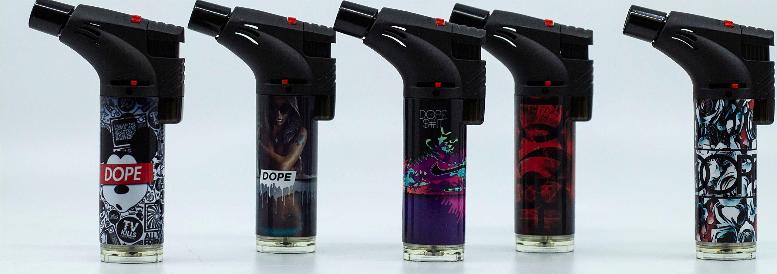 Slanted Torch Lighter - Single Flame Camo Design For Outdoor Use