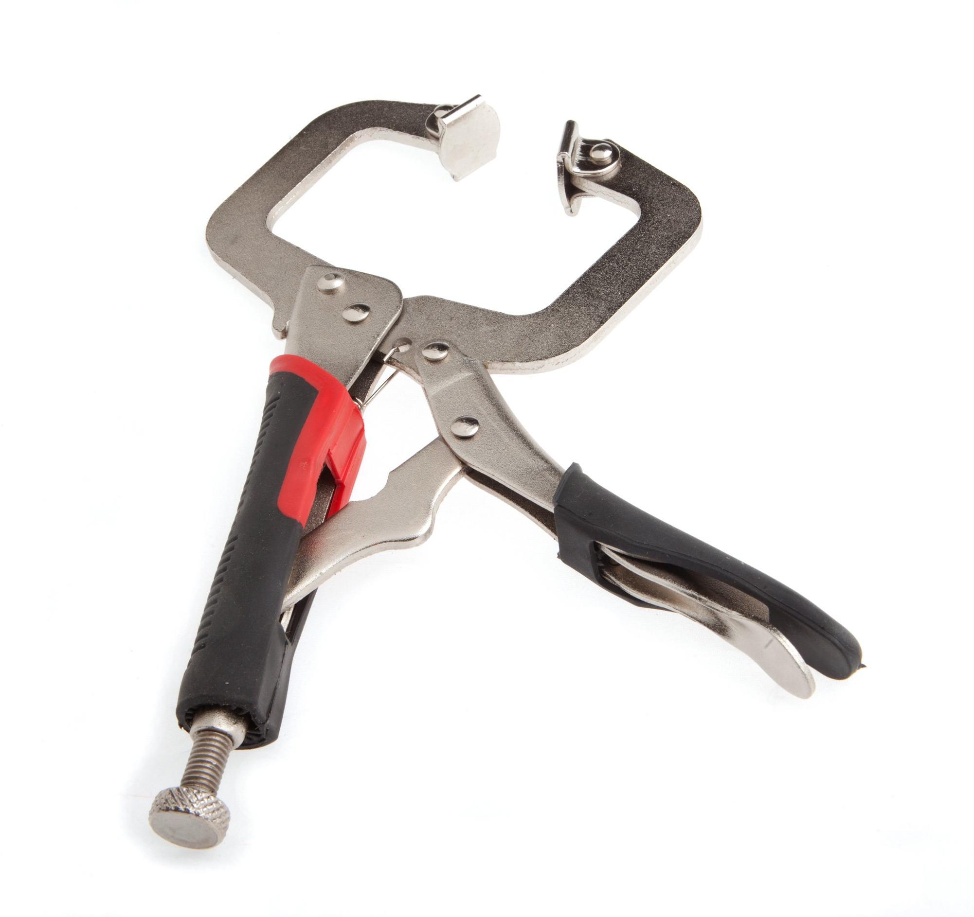 Forney 9 In. Cushion Grip Locking C-Clamp with Swivel Jaws