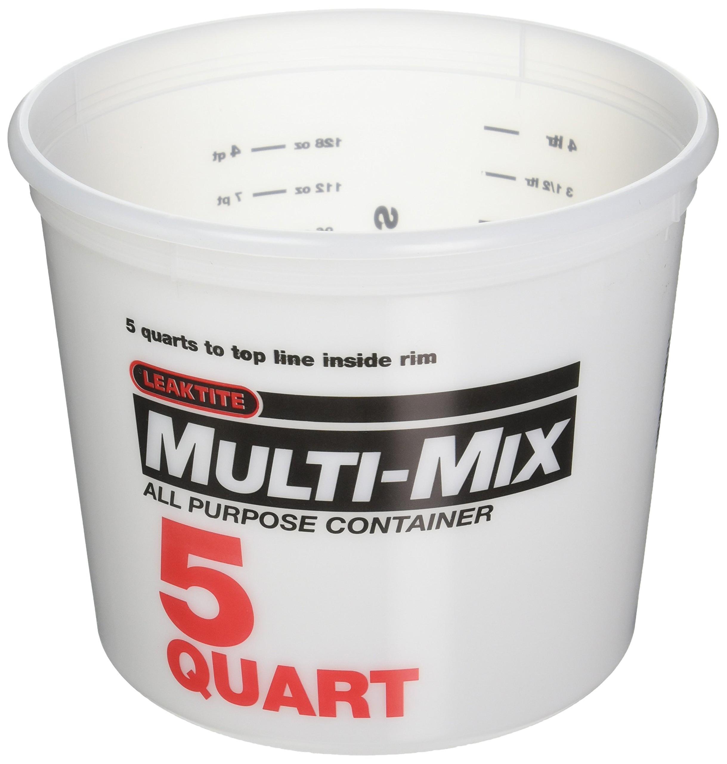 Leaktite 5 Qt. Semi-Transparent Multi-Mix All Purpose Mixing And Storage Container