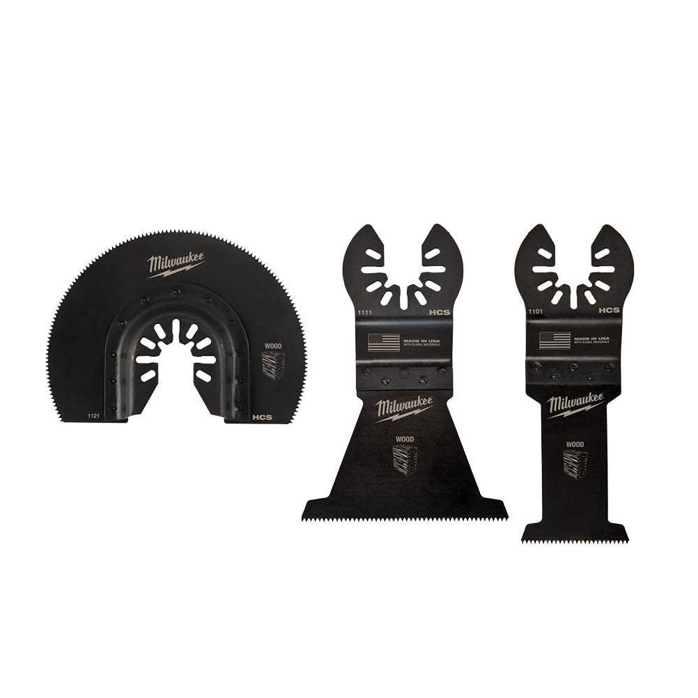 Milwaukee OPEN-LOK Wood-Cutting Oscillating Blade Assortment (3-Piece)