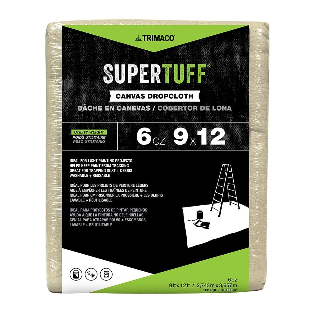 Trimaco SuperTuff 8 Oz. 9 Ft. x 12 Ft. Medium Weight Canvas Drop Cloth