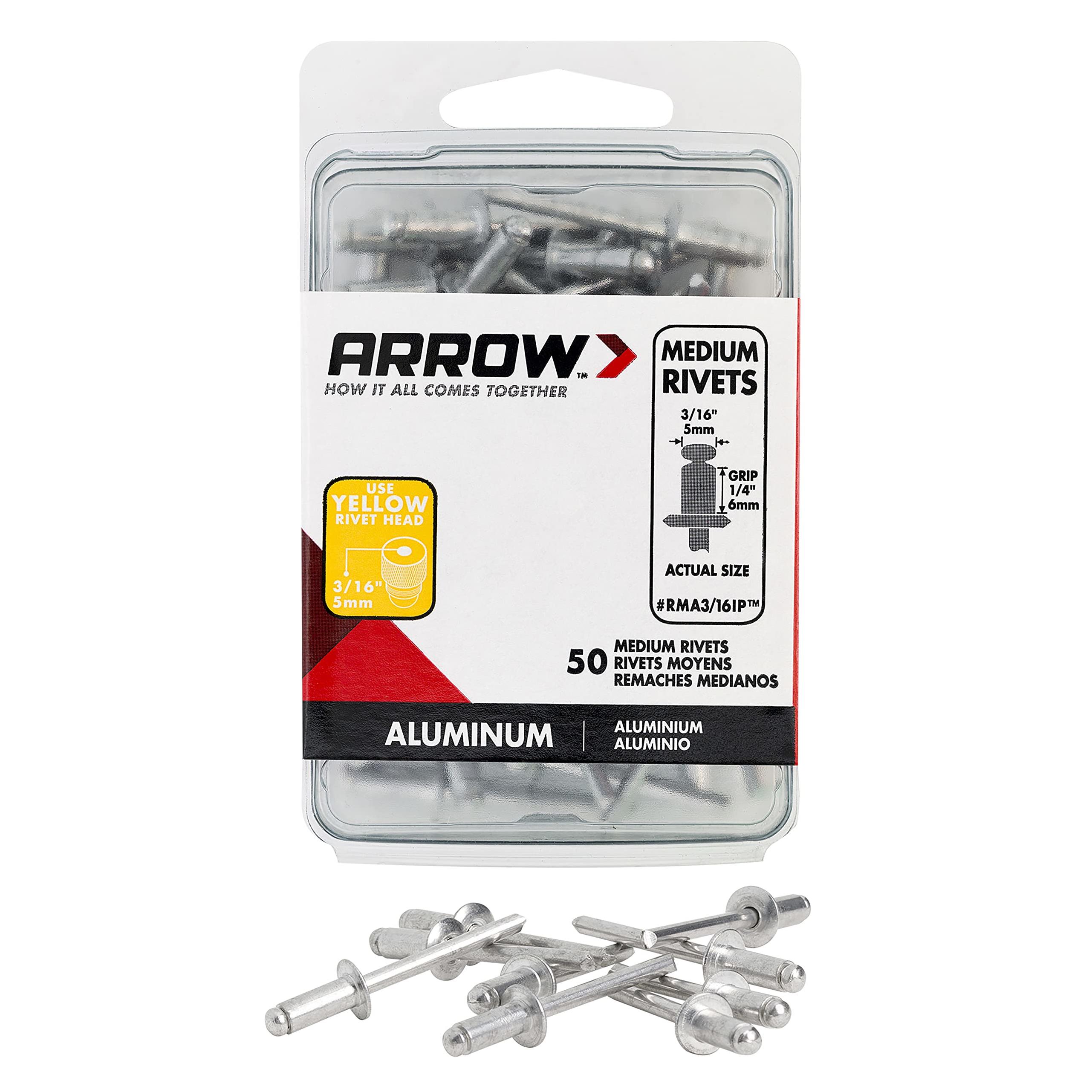 Arrow 3/16 In. x 1/4 In. Aluminum Rivet (15-Count)