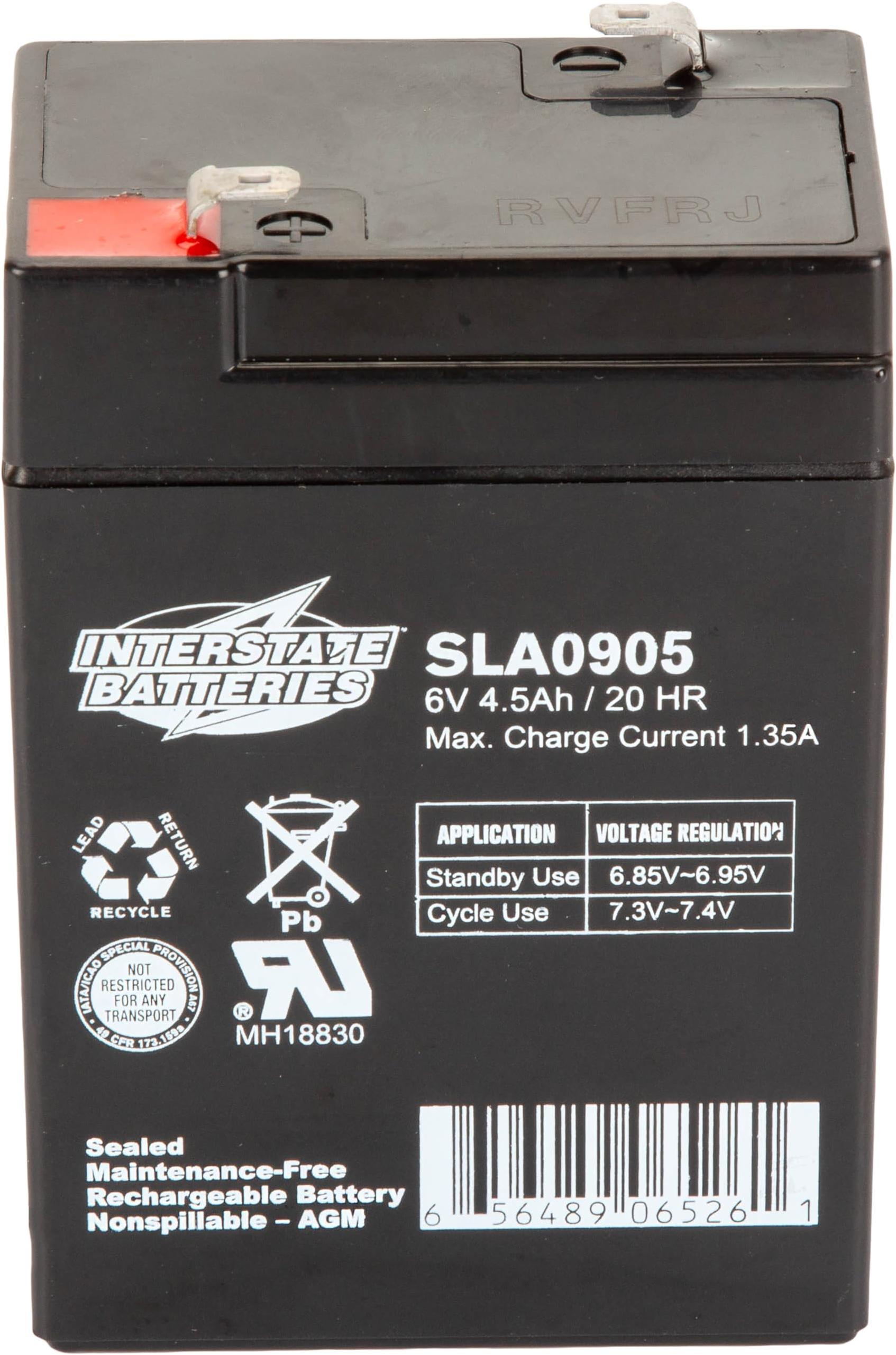 Interstate All Battery Power Patrol 6V 4.5A Rechargeable Security System Battery