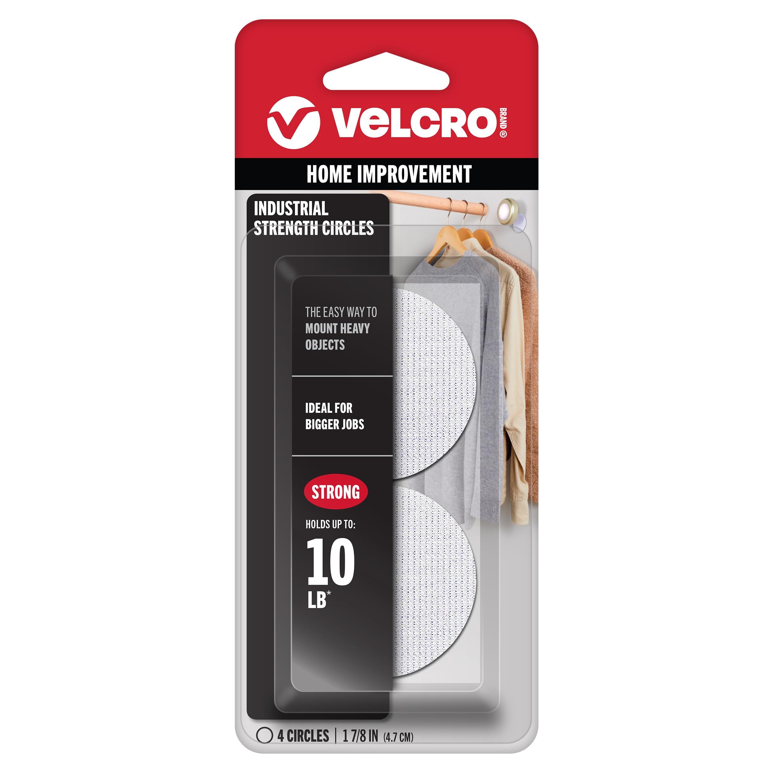 VELCRO Brand 1-7/8 In. White Industrial Strength Hook & Loop Disc (4-Count)
