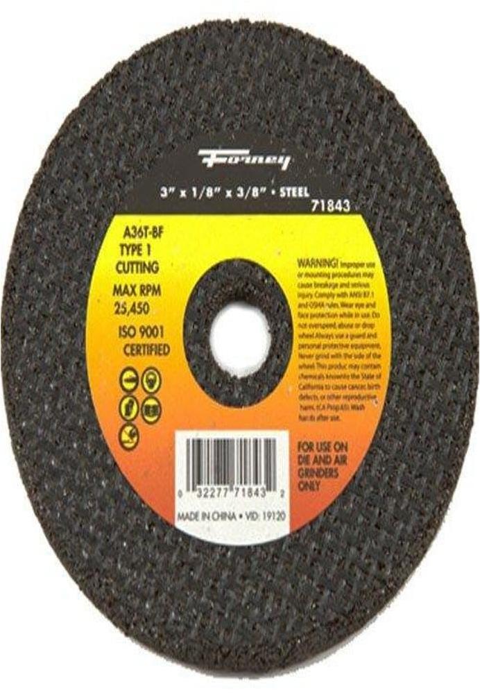 Forney Type 1 3 In. x 1/8 In. x 3/8 In. Steel Cut-Off Wheel