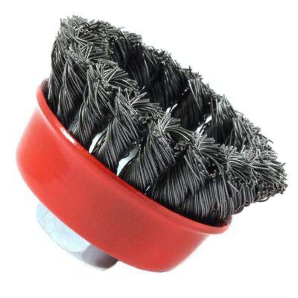 Forney 2-3/4 In. Knotted .020 In. Angle Grinder Wire Brush