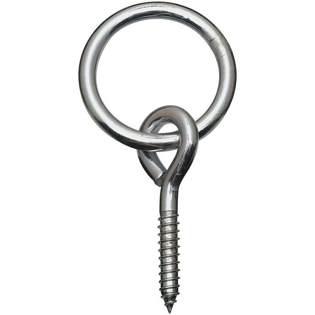 National Hardware 2 In. Dia. x 5/16 In. Thick Zinc-Plated Steel Hitch Ring with Screw Eye