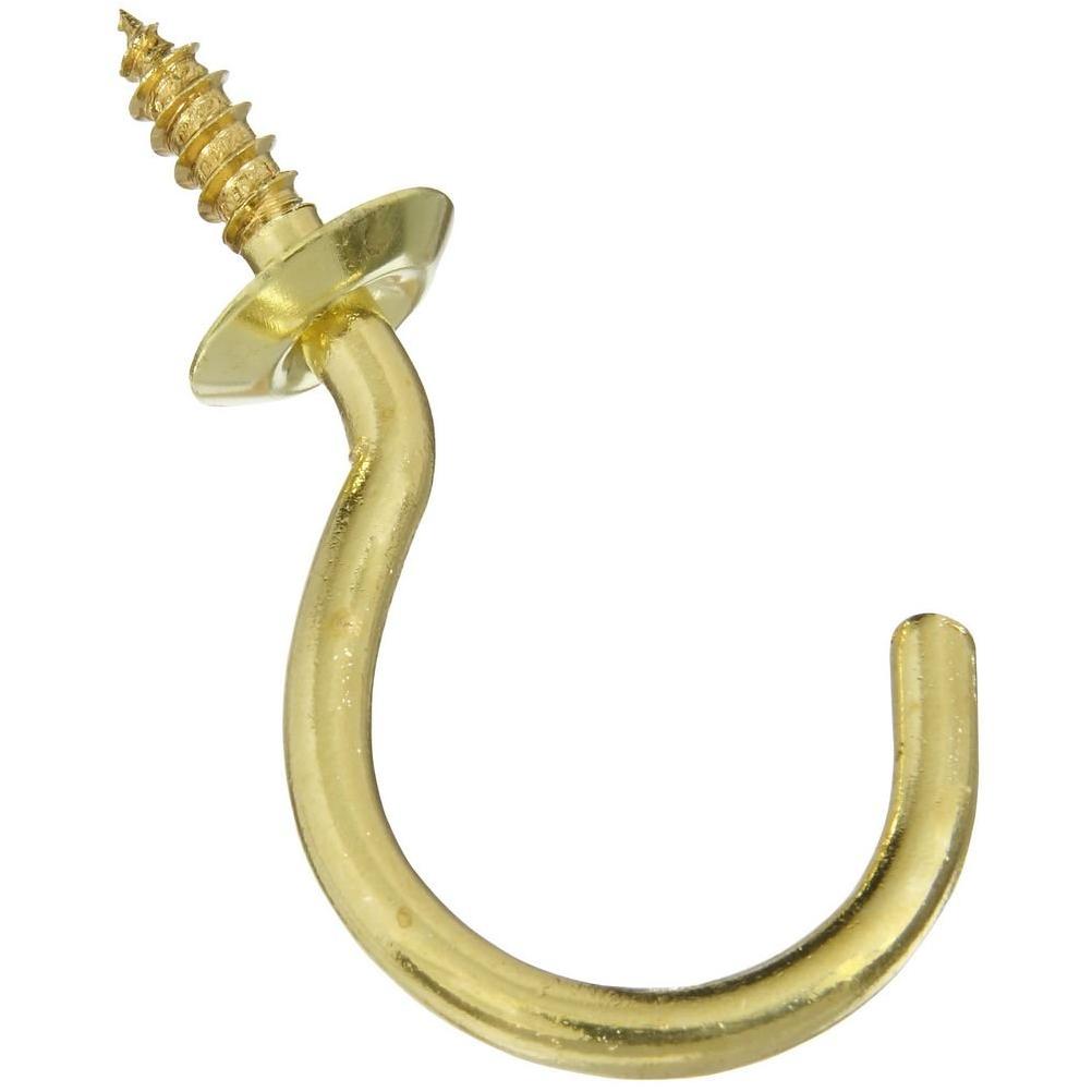 National Hardware 1-1/2 In. Solid Brass Series Cup Hook (2 Count)