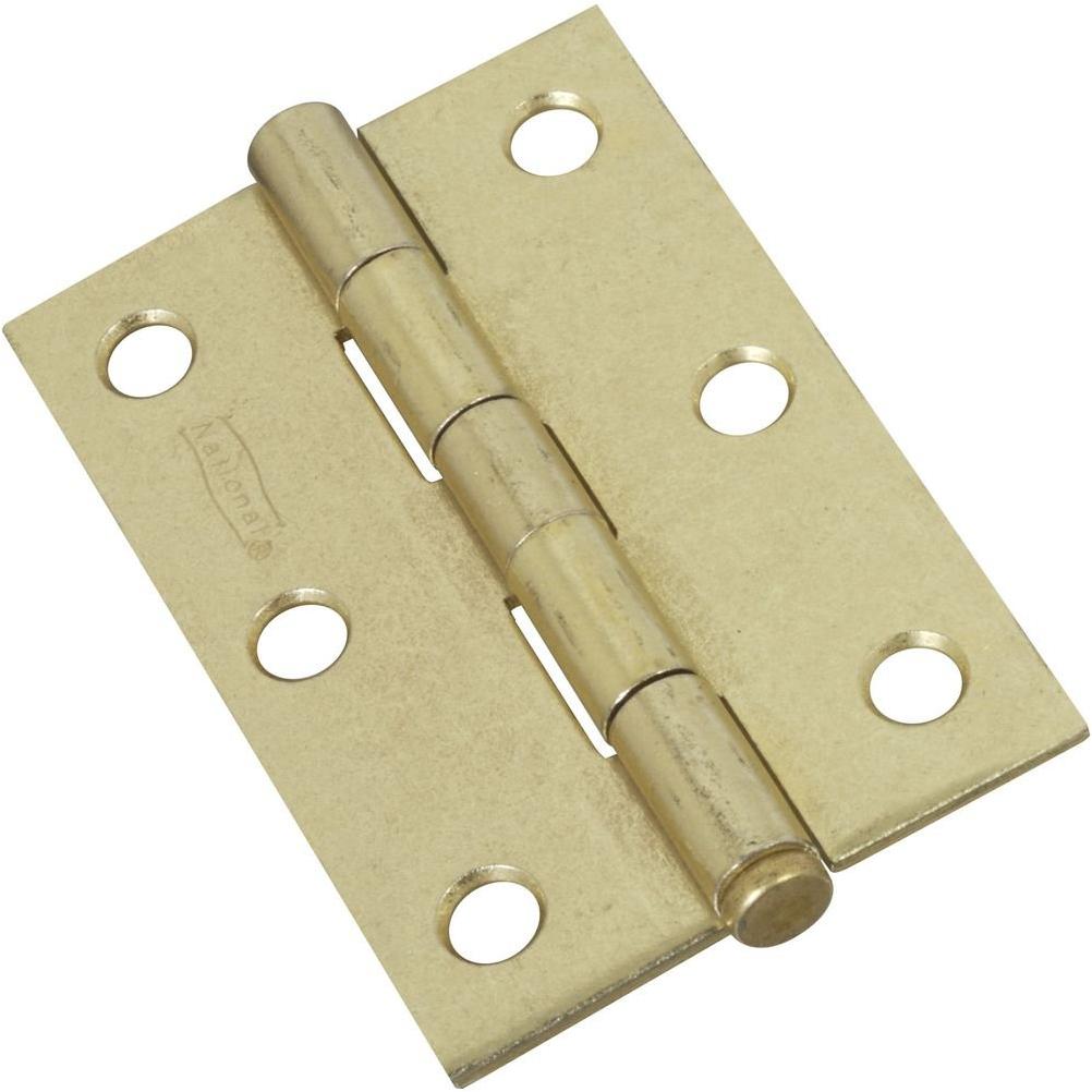 National Hardware 3 In. Brass Loose-Pin Narrow Hinge (2-Pack)