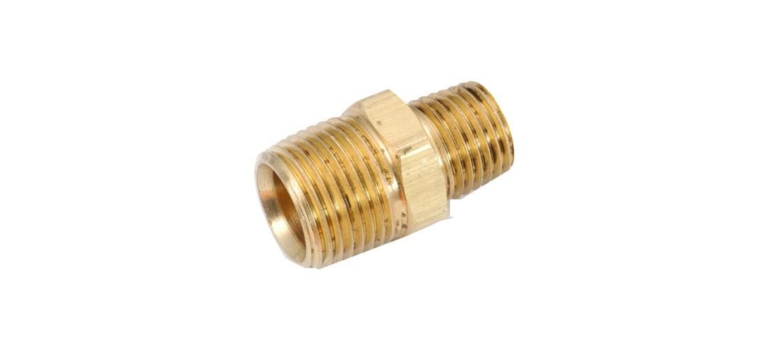 Anderson Metals 3/4 In. x 1/2 In. Reducing Hex Red Brass Nipple