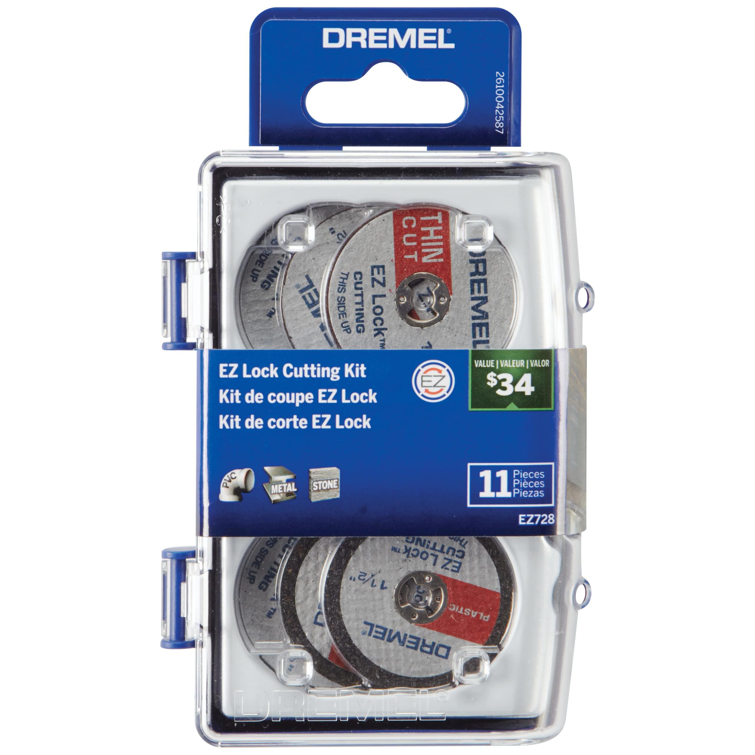 Dremel 1-1/2 In. EZ Lock Metal/Plastic Cut-Off Wheel Kit (11-Piece)