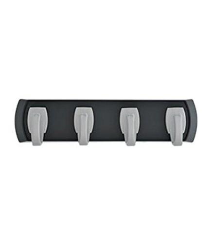 Hillman High and Mighty 5 Lb. Capacity Black Key Rail with Silver Hooks