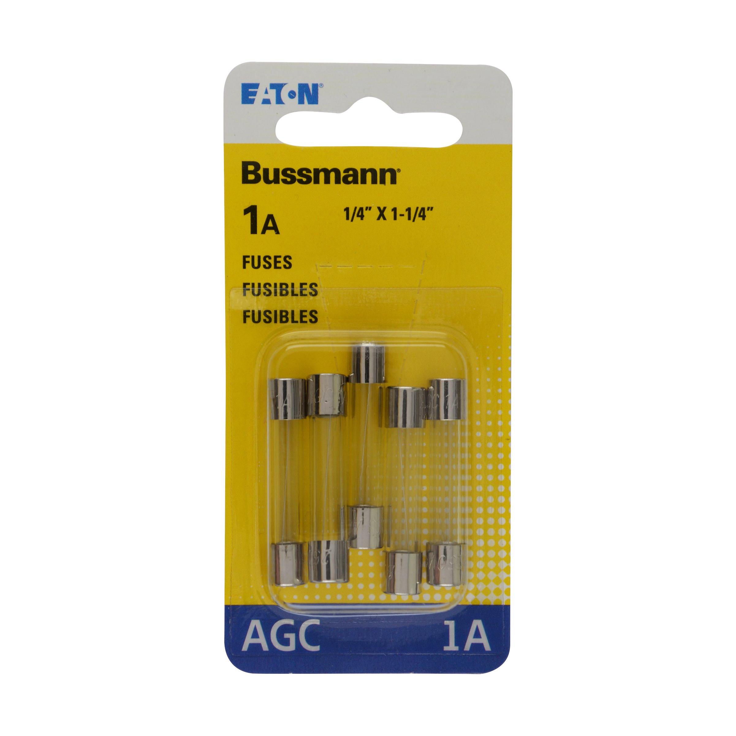 Bussmann 1A 250V AGC Glass Tube Automotive Fuse (5-Pack)