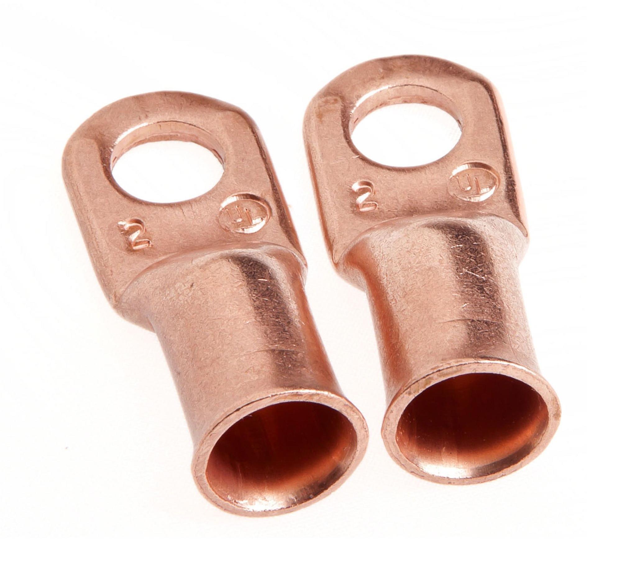 Forney #2 Cable x 5/16 In. Stud Copper Cable Lug (2-Pack)