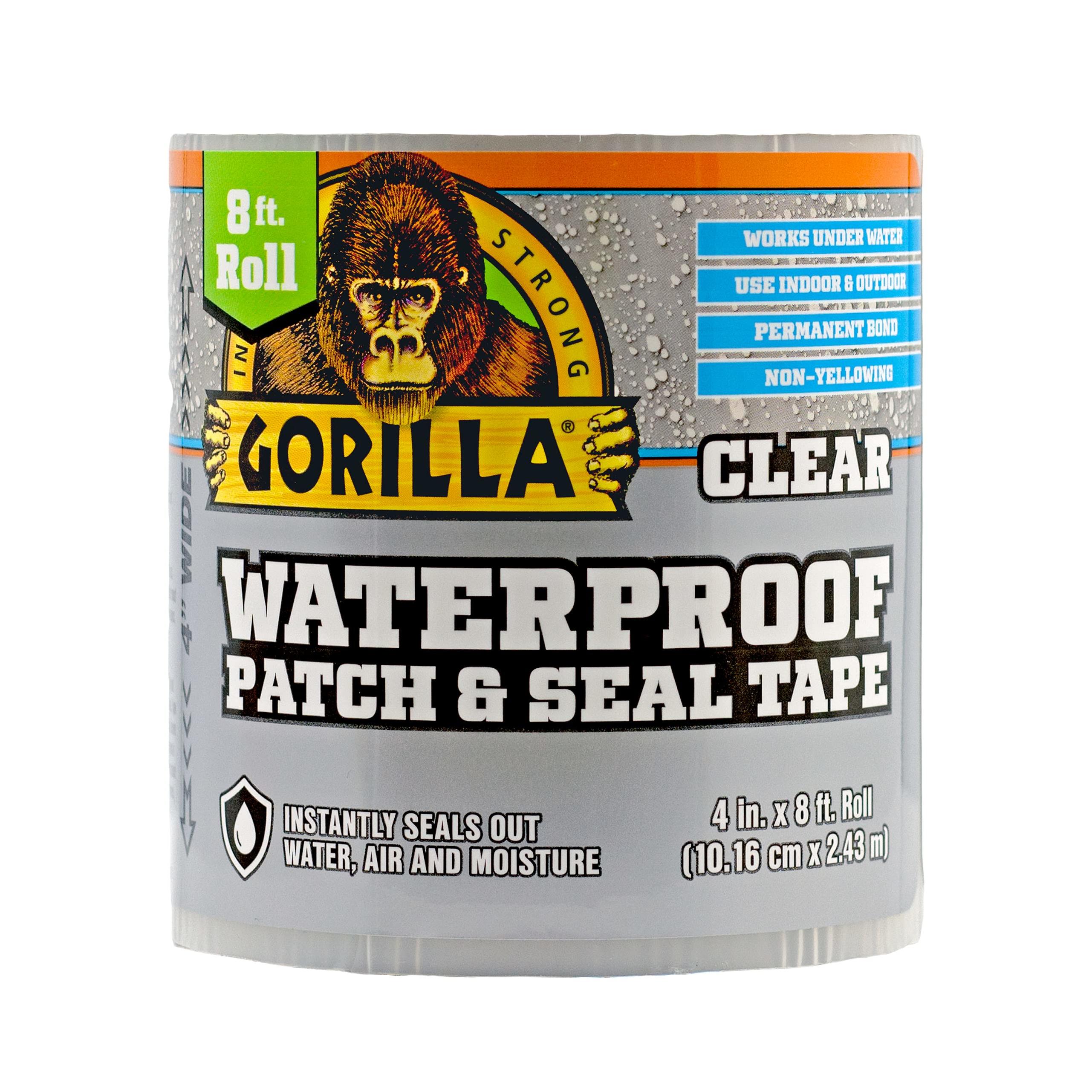 Gorilla 4 In. x 8 Ft. Waterproof Patch & Seal Repair Tape, Clear