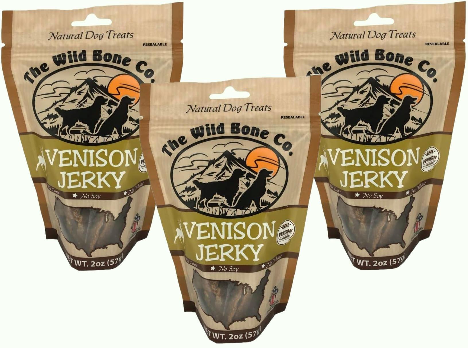 The Wild Bone Company Venison Jerky Dog Treat, 2 Oz.