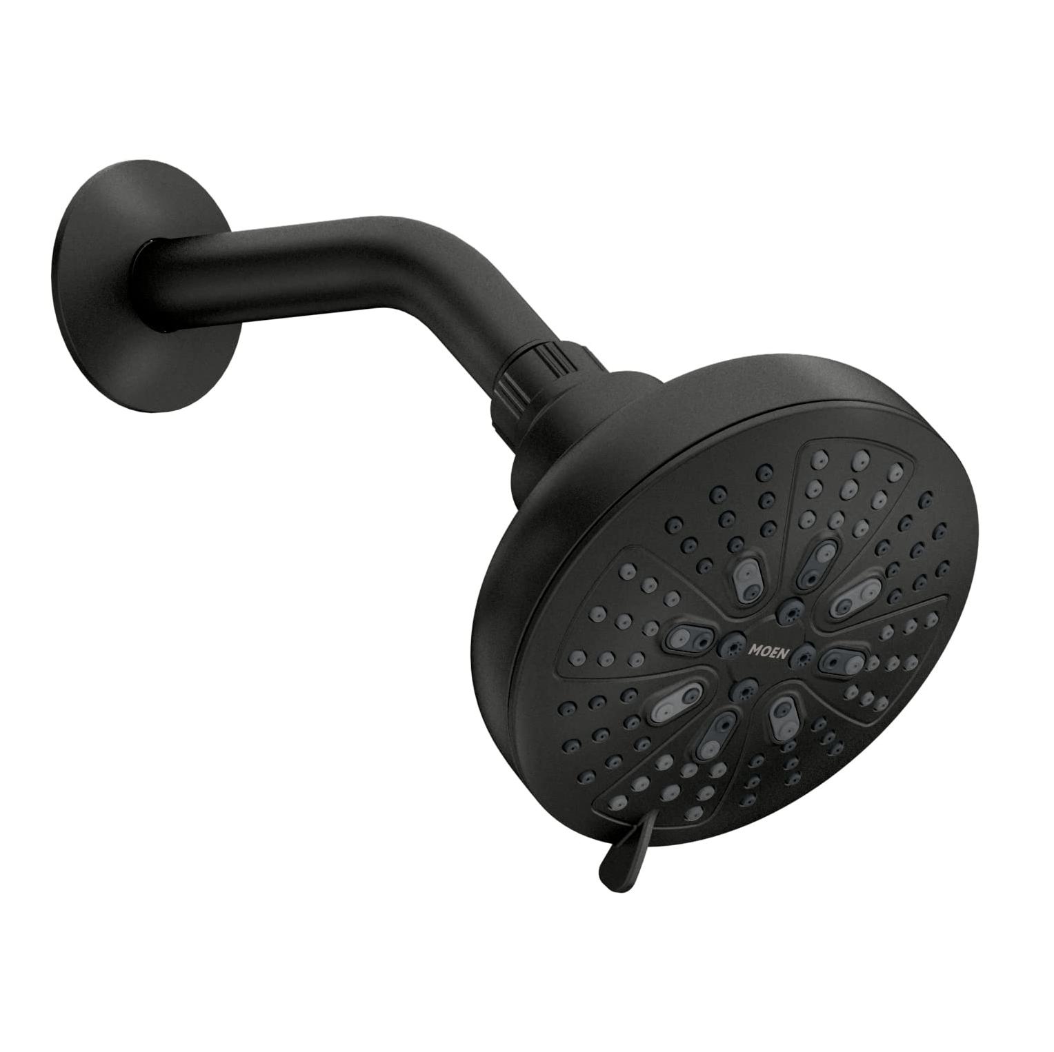 Moen Hydro Energetix 8-Spray Pattern 4.75 In. Wall Mount Fixed Shower Head, Matte Black