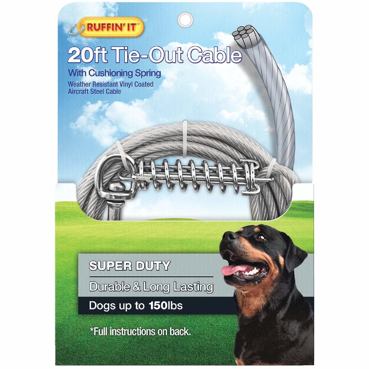 Boss Pet Guardian Gear XXL Dog Cable with Comfort Snap Dog Tie-Out, 20 Ft.
