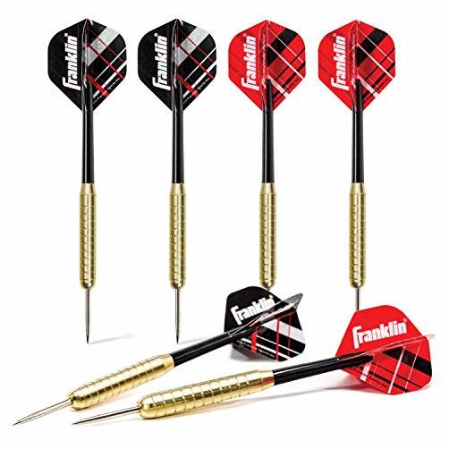 Franklin Brass-Coated Steel 18 Gm. Steel Tip Dart Set (6-Pack)