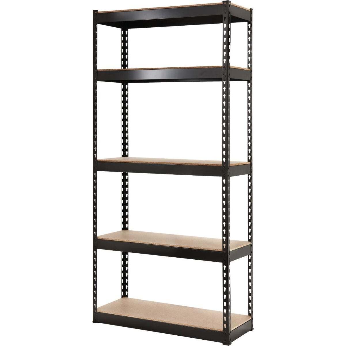 L-Beam 34 In. x 72 In. x 14 In. Black Steel 5-Tier Shelving