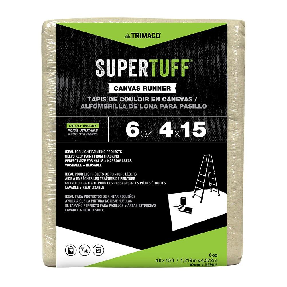 Trimaco SuperTuff 8 Oz. 4 Ft. x 15 Ft. Medium Weight Canvas Drop Cloth