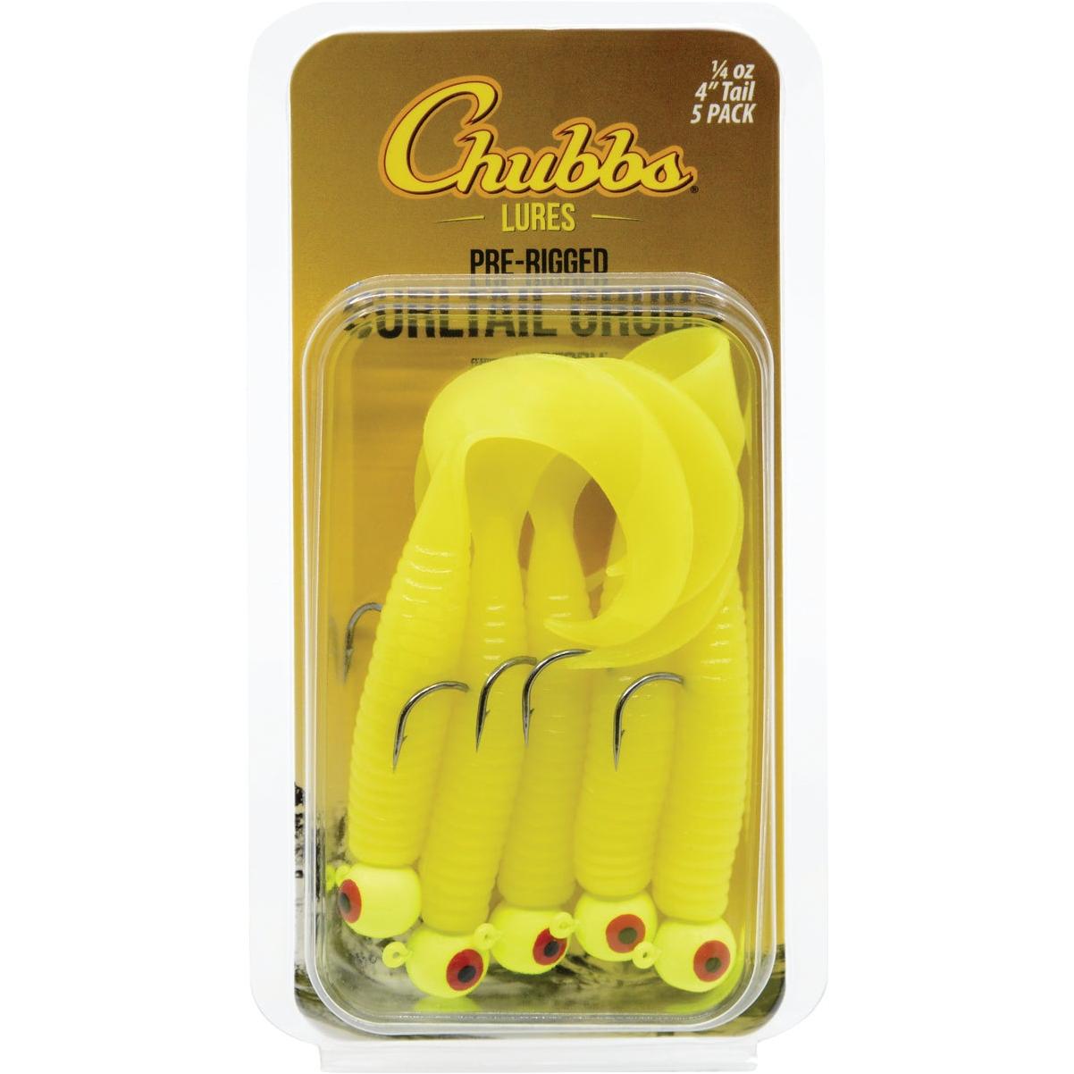 Chubbs 3 In. Yellow Curltail Grub (5-Pack)