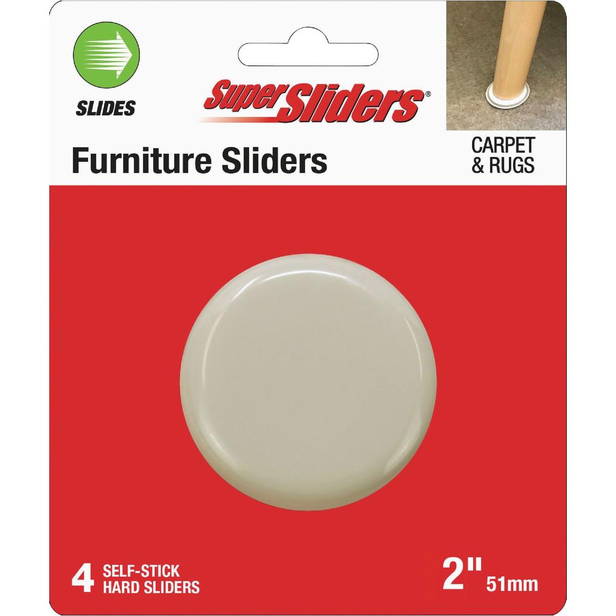Super Sliders 2-1/4 In. Beige Round Hard Furniture Sliders (4-Pack)