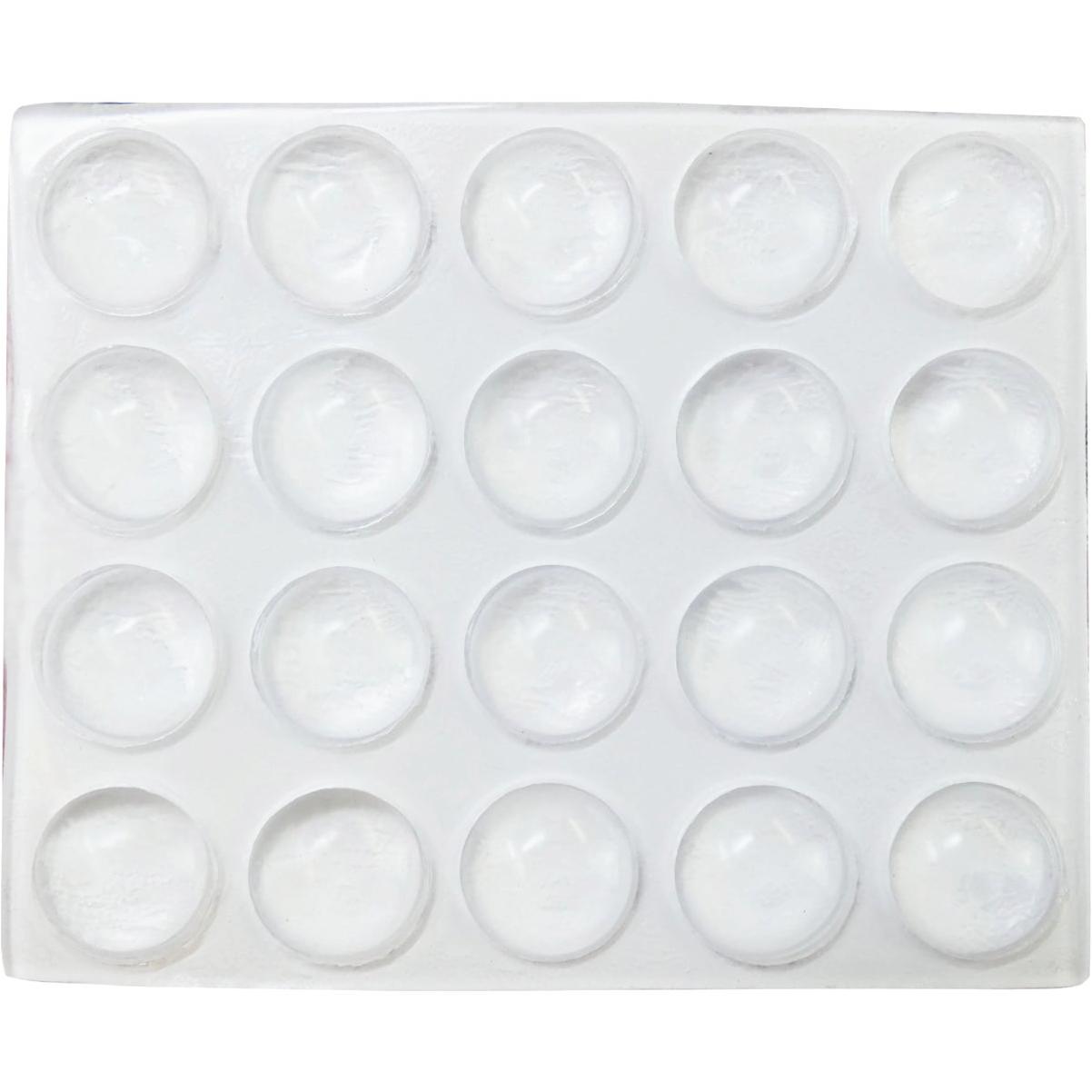 Super Sliders 3/8 In. Clear Round Furniture Wall Bumper (20-Pack)