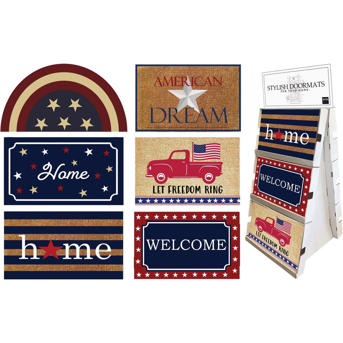 Rockport Premium 36-Piece Americana Assorted Doormat Double-Sided Cardboard Display