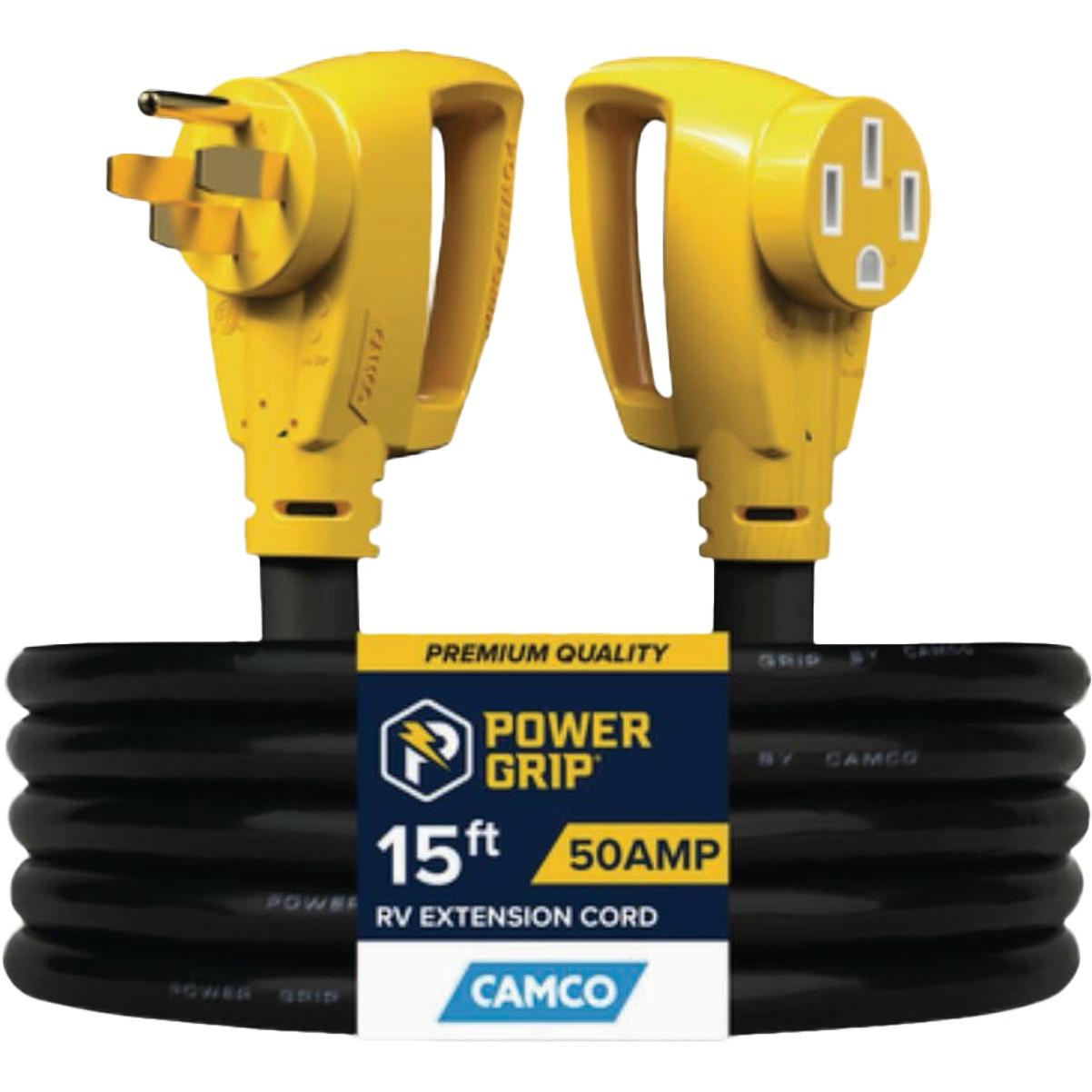 Camco Power Grip 15 Ft. 50A 125/250V Heavy-Duty RV Extension Cord