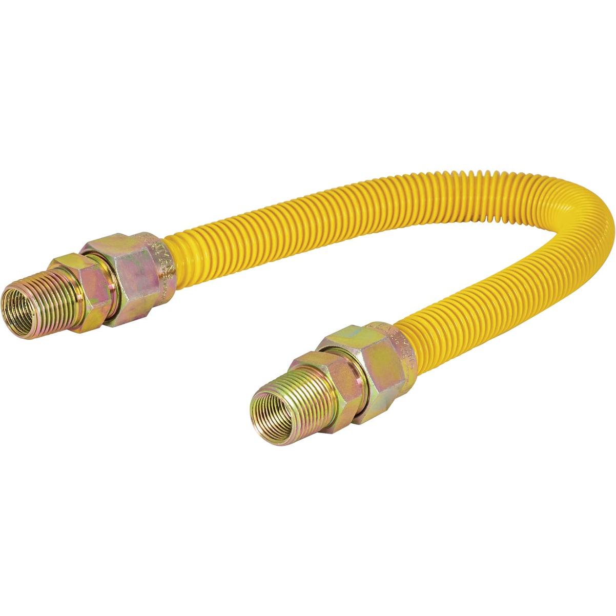 Eastman 5/8 In. OD x 24 In. 1/2 In. MIP (Tapped 3/8 In. FIP) x 1/2 In. MIP (Tapped 3/8 In. FIP) Coated Stainless Steel Gas Connector