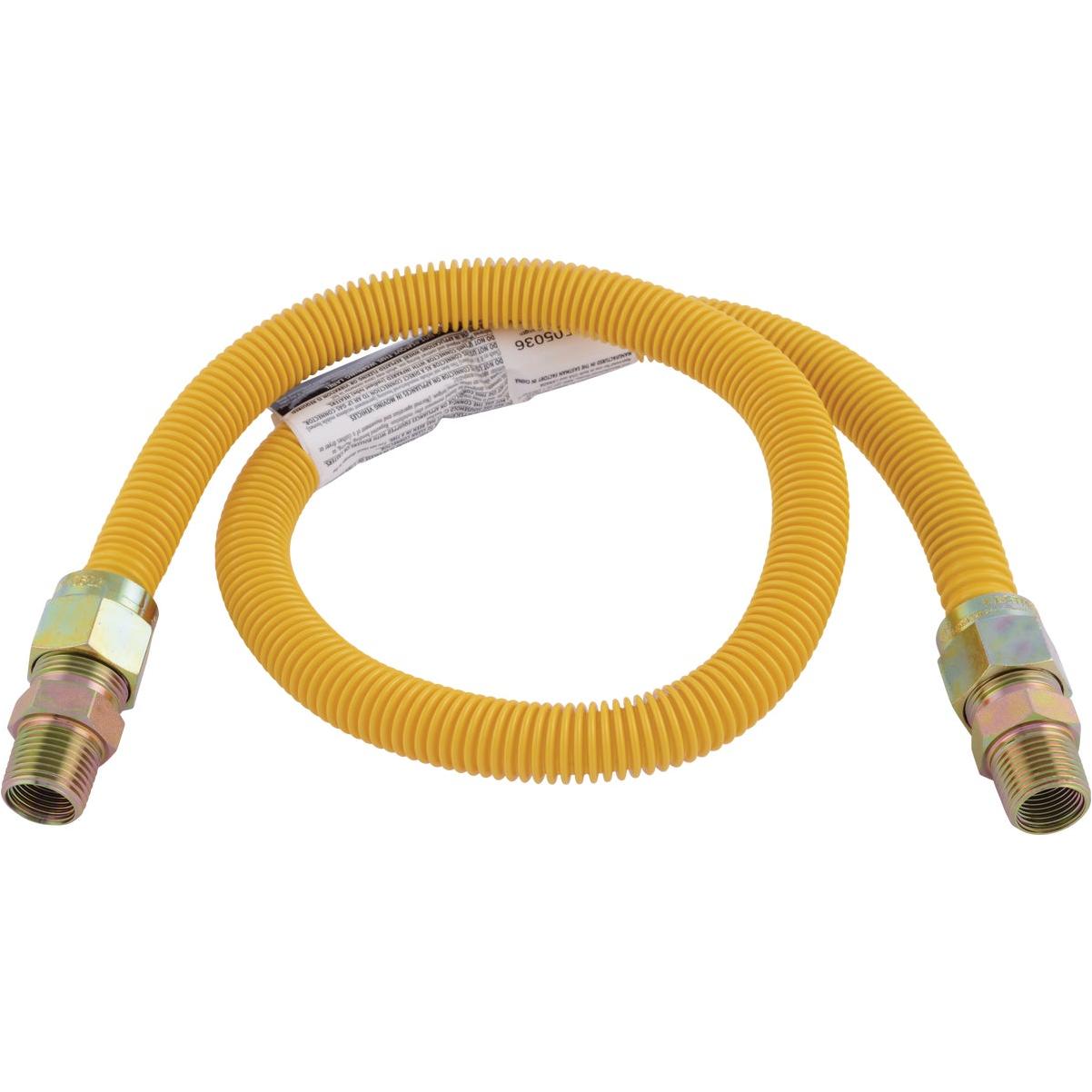 Eastman 5/8 In. OD x 36 In. 1/2 In. MIP (Tapped 3/8 In. FIP) x 1/2 In. MIP (Tapped 3/8 In. FIP) Coated Stainless Steel Gas Connector