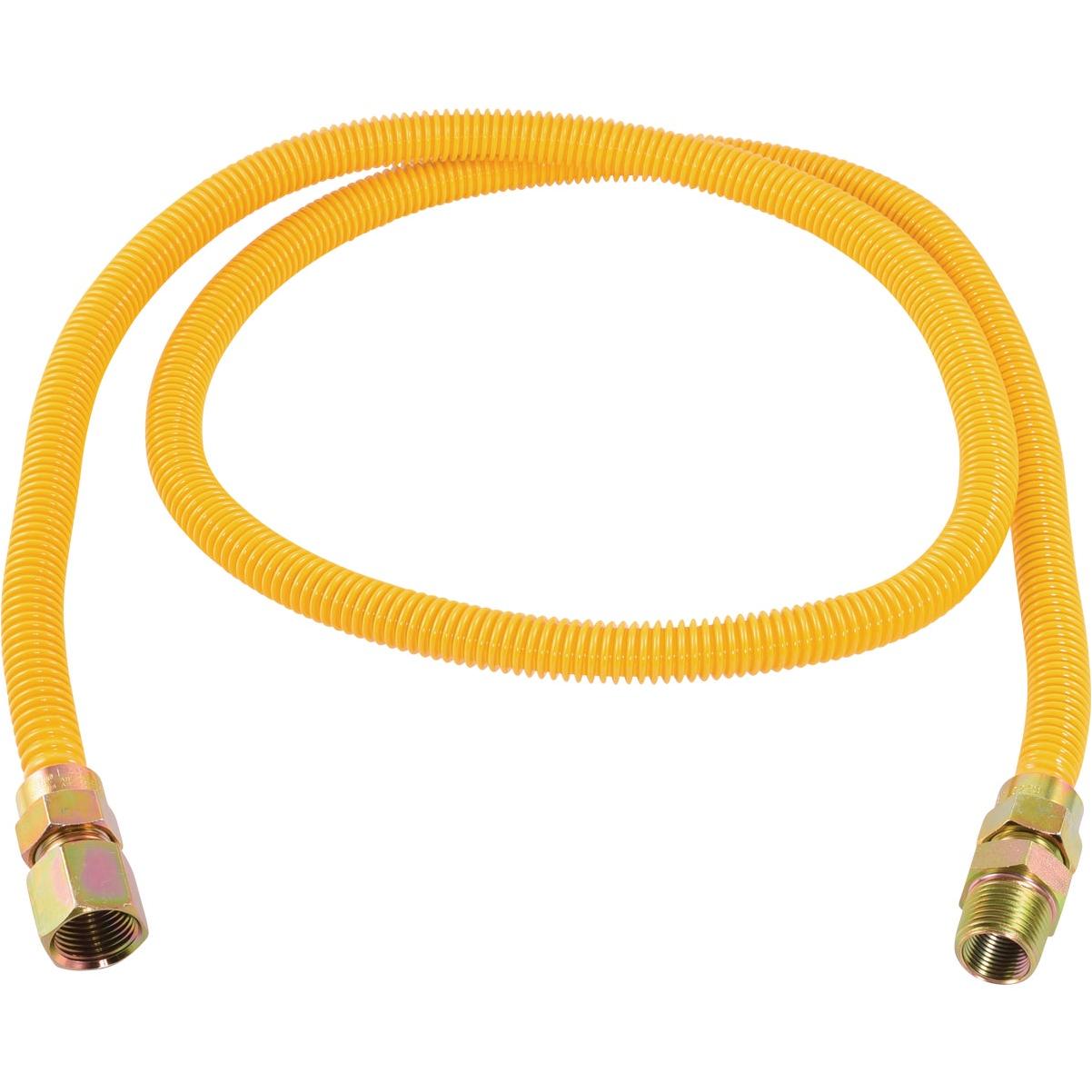 Eastman 3/8 In. OD x 60 In. 1/2 In. FIP x 1/2 In. MIP (Tapped 3/8 In. FIP) Coated Stainless Steel Gas Connector