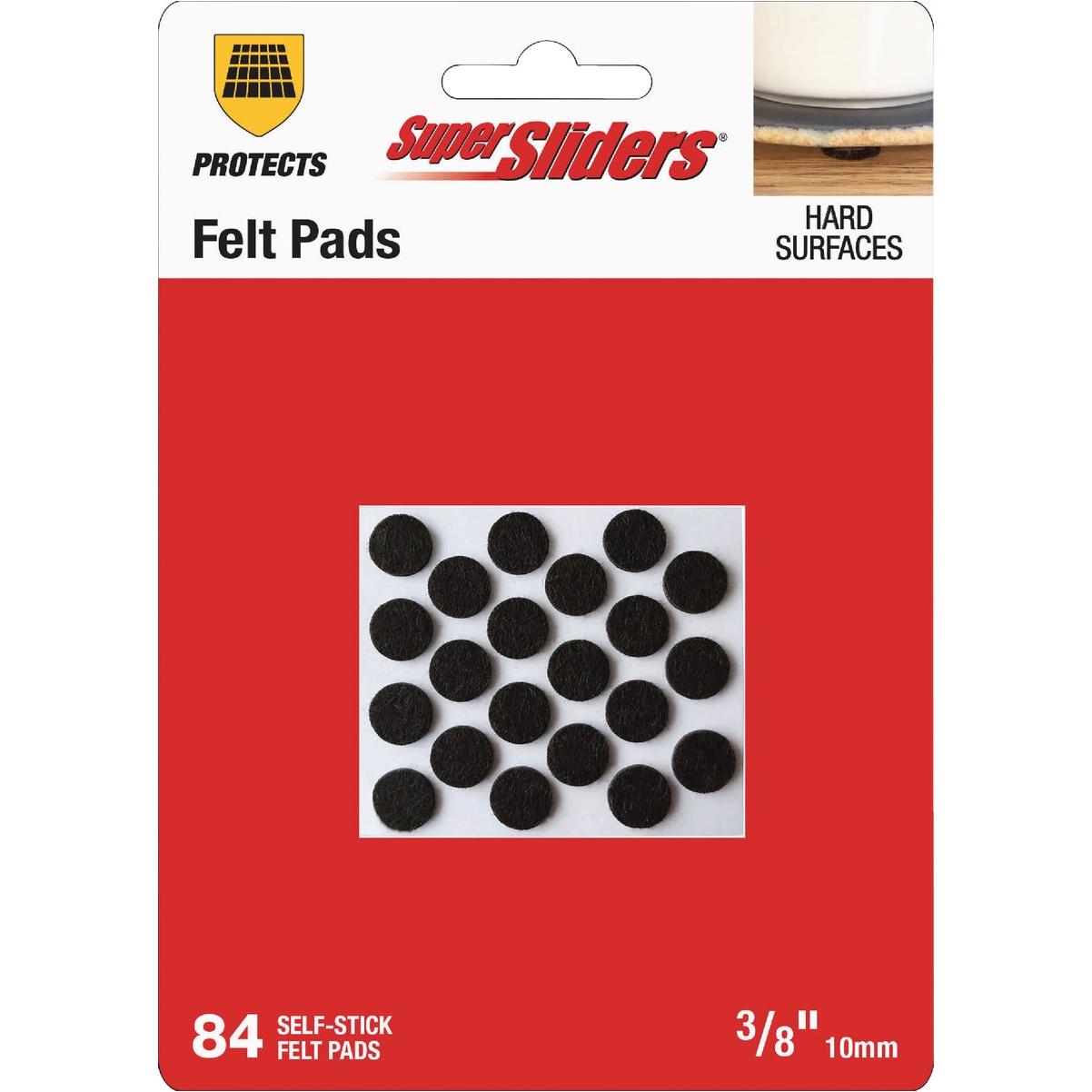 Super Sliders 3/8 In. Round Brown Felt Furniture Pads (84-Piece)