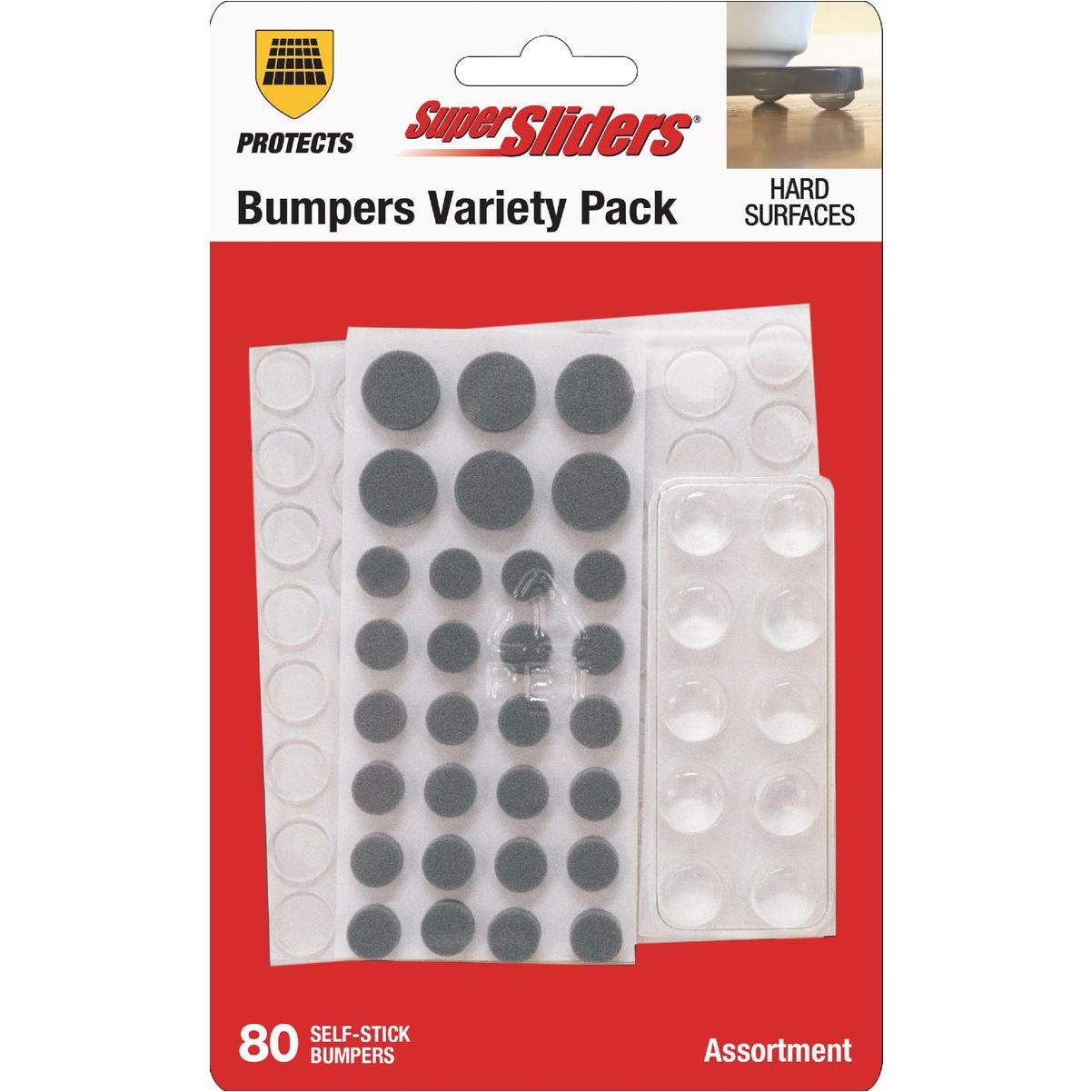 Super Sliders Furniture Wall Bumper Variety Assortment (80-Pack)