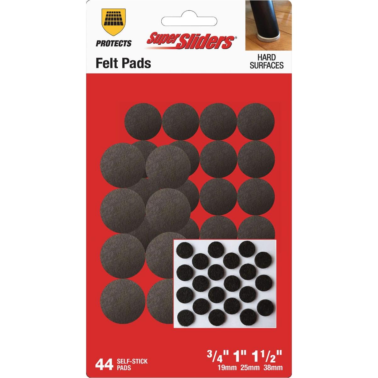 Super Sliders Felt Combo Brown Furniture Pad Variety Assortment (44-Piece)