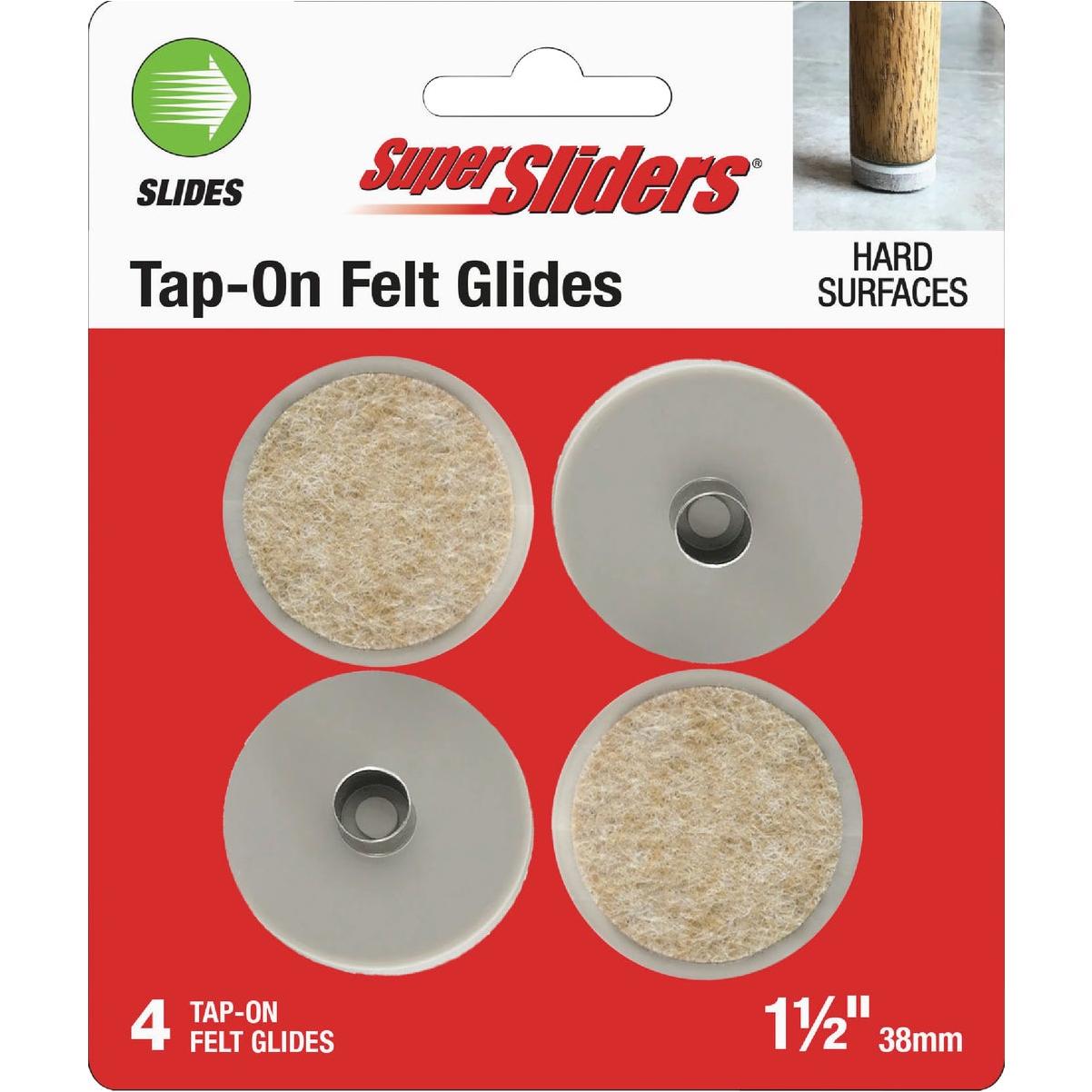 Super Sliders 1-1/2 In. Tap-On Felt Furniture Glides (4-Pack)