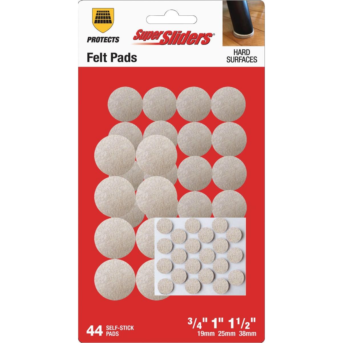 Super Sliders Felt Combo Oatmeal Furniture Pad Variety Assortment (44-Piece)