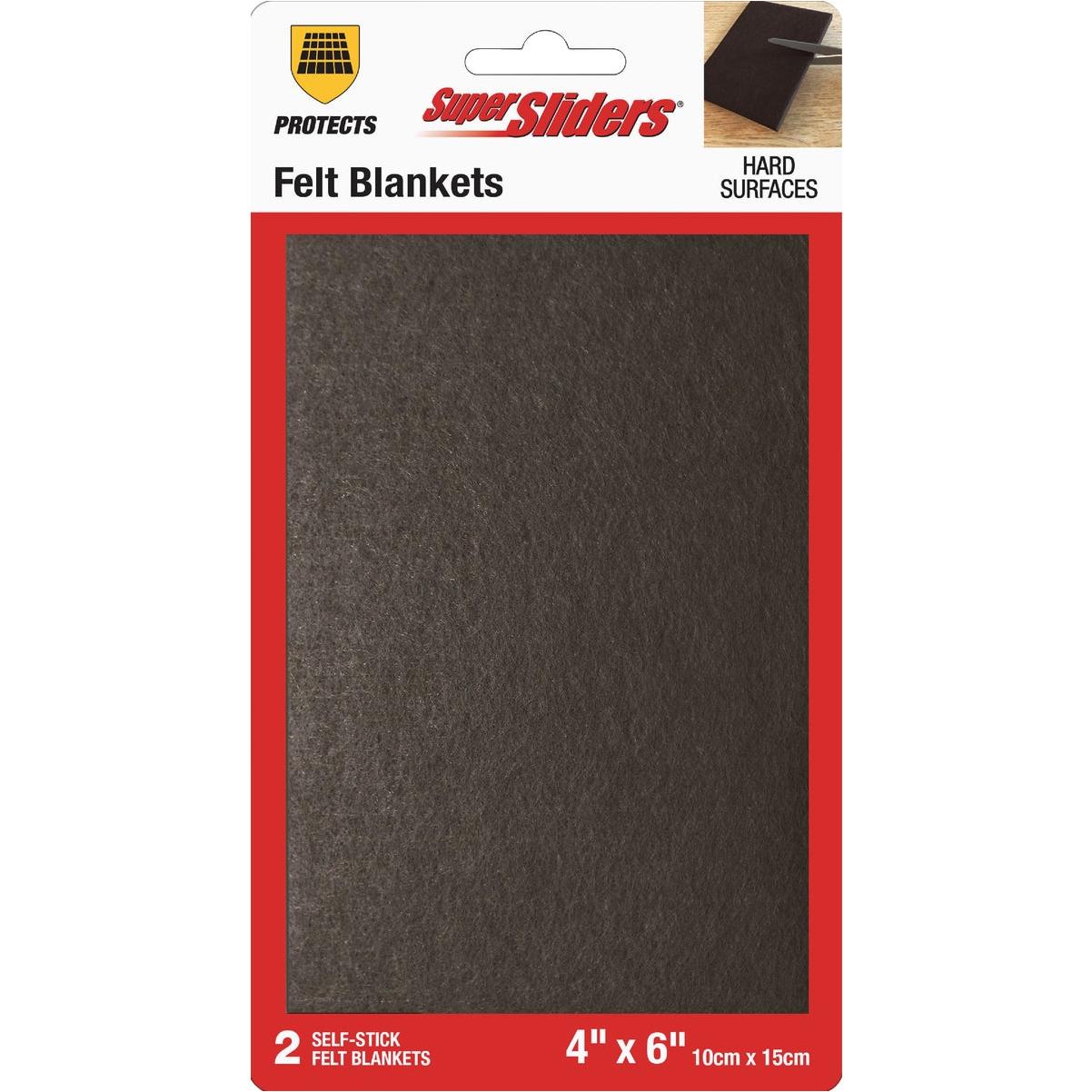 Super Sliders 4 In. x 6 In. Brown Felt Blanket (2-Piece)
