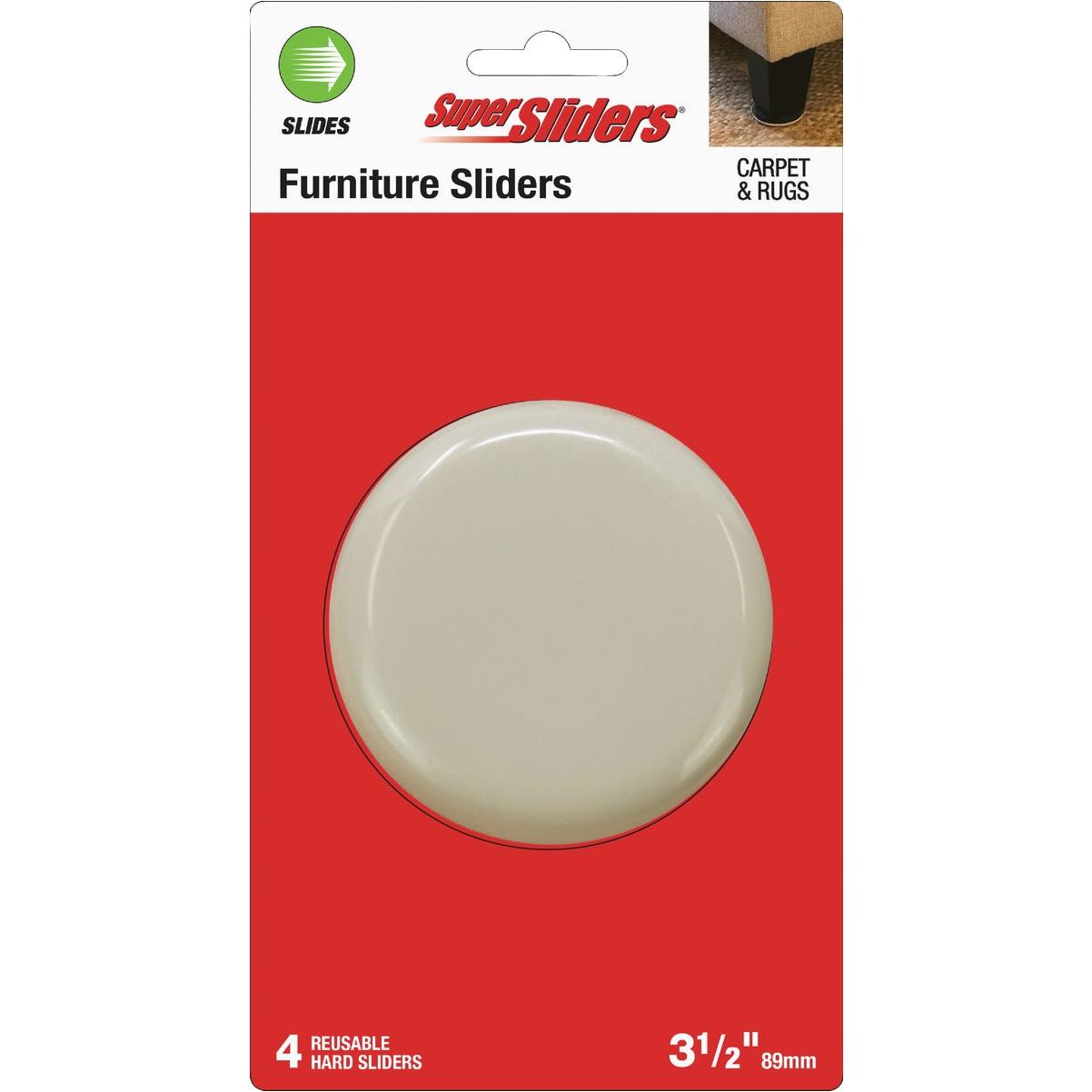 Super Sliders 3-1/2 In. Hard Plastic Furniture Gliders (4-Pack)