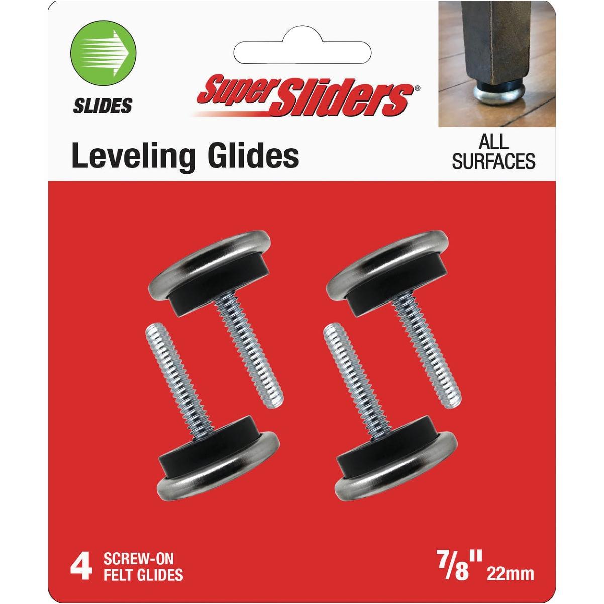 Super Sliders 7/8 In. White Round Screw-On Plastic Furniture Glides (4-Pack)