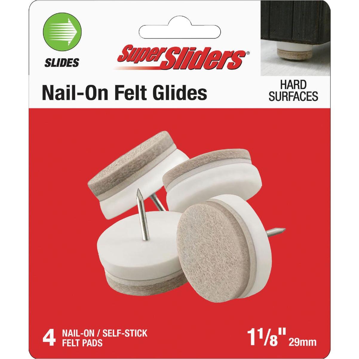 Super Sliders 1-1/8 In. Nail-On Felt Furniture Glides (4-Pack)
