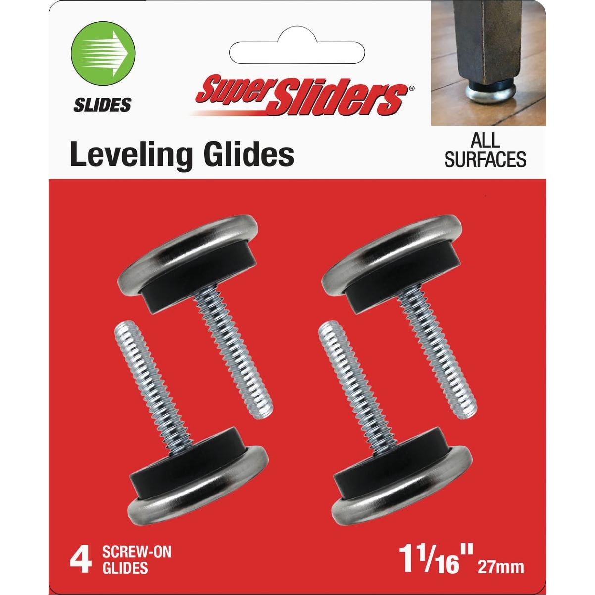 Super Sliders 1-1/16 In. White Round Screw-On Plastic Furniture Glides (4-Pack)