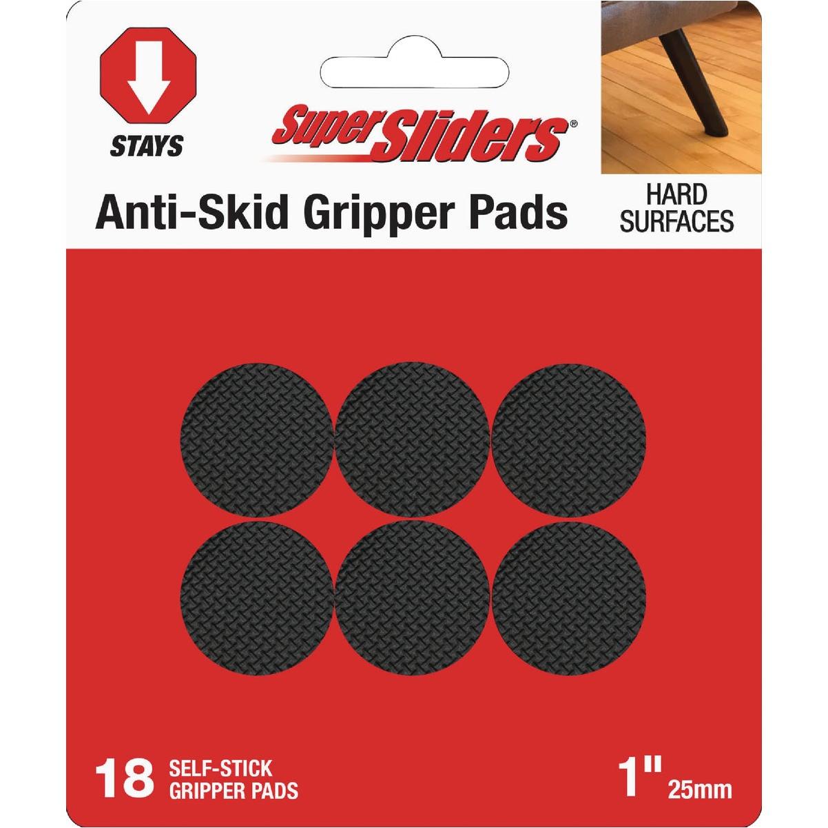 Super Sliders 1 In. Anti-Skid Round Brown Furniture Pad (18-Piece)