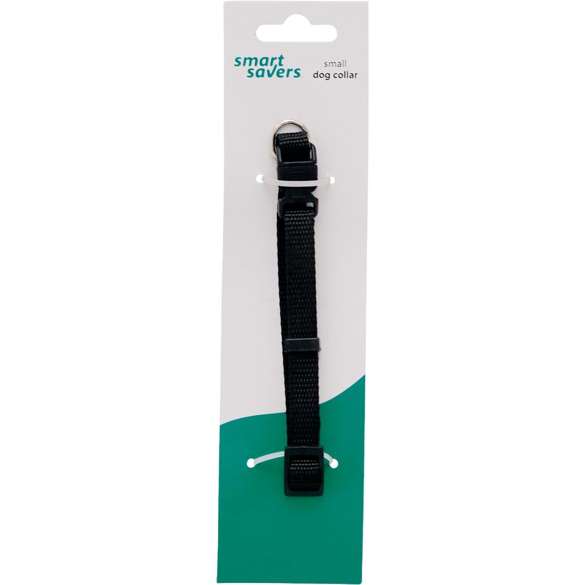 Smart Savers Adjustable 8 to 12 In. Black Dog Collar