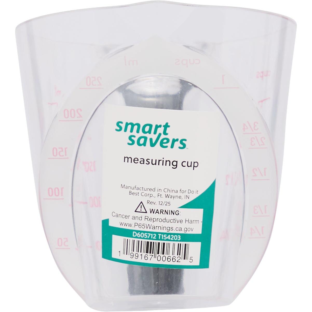 Smart Savers 1 Cup Clear Plastic Measuring Cup